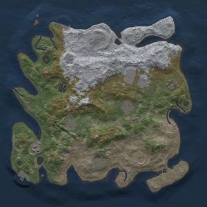 Thumbnail Rust Map: Procedural Map, Size: 3750, Seed: 732719137, 19 Monuments