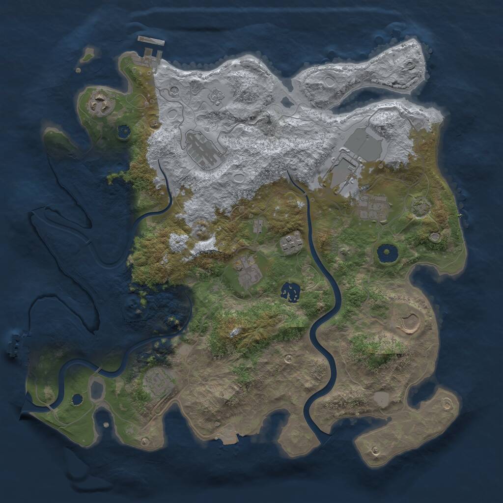 Rust Map: Procedural Map, Size: 3750, Seed: 732719137, 15 Monuments