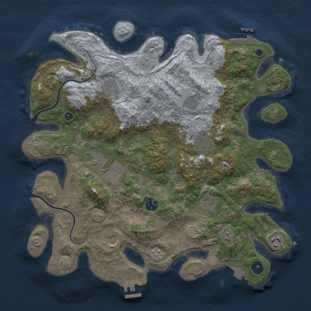 Rust Map: Procedural Map, Size: 3800, Seed: 876982093, 15 Monuments