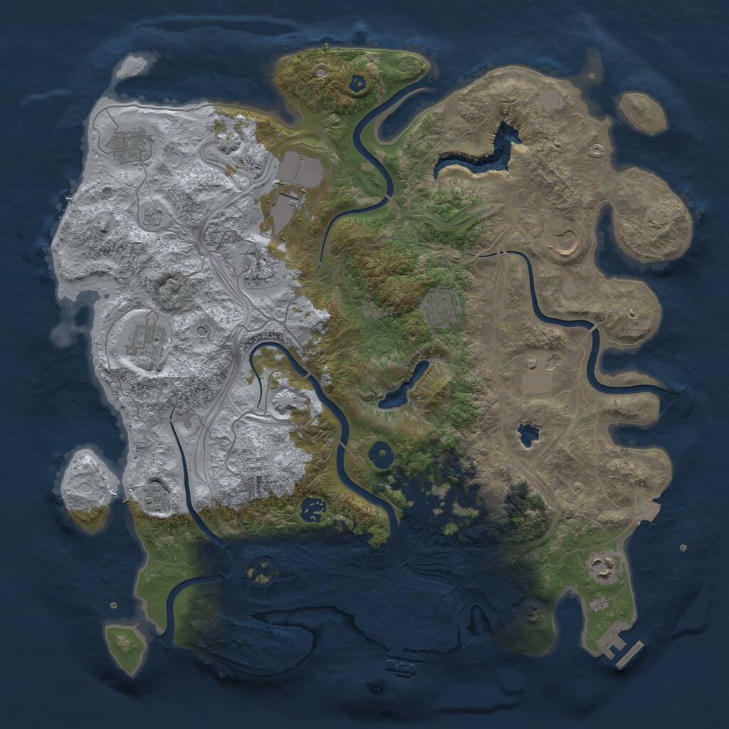 Rust Map: Procedural Map, Size: 4250, Seed: 477490225, 17 Monuments