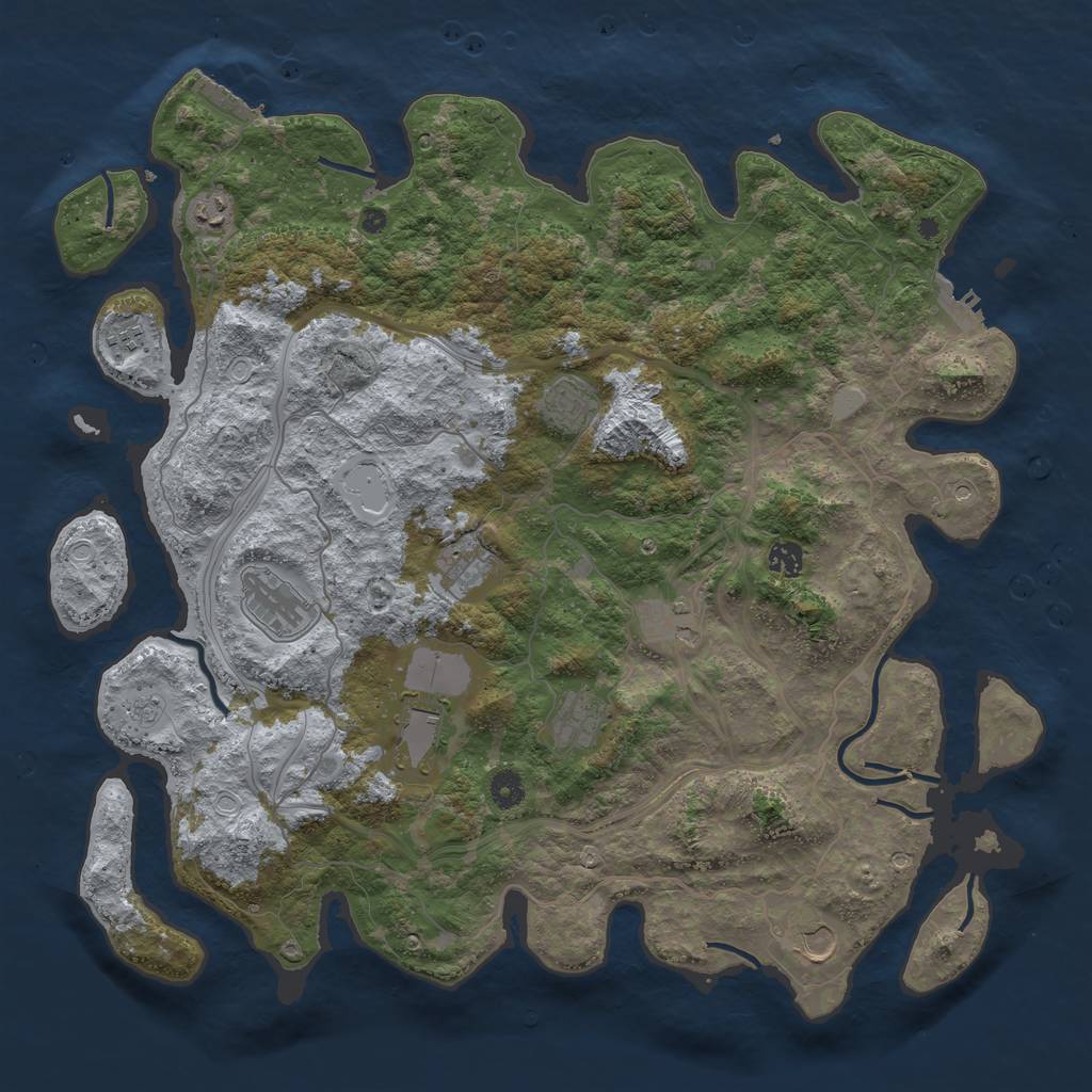 Rust Map: Procedural Map, Size: 4500, Seed: 50186, 19 Monuments