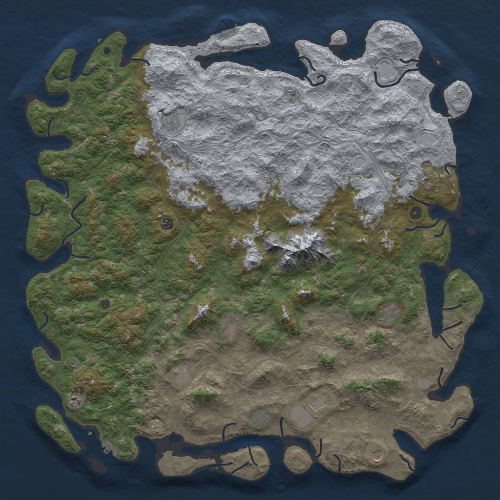Rust Map: Procedural Map, Size: 6000, Seed: 12120, 20 Monuments