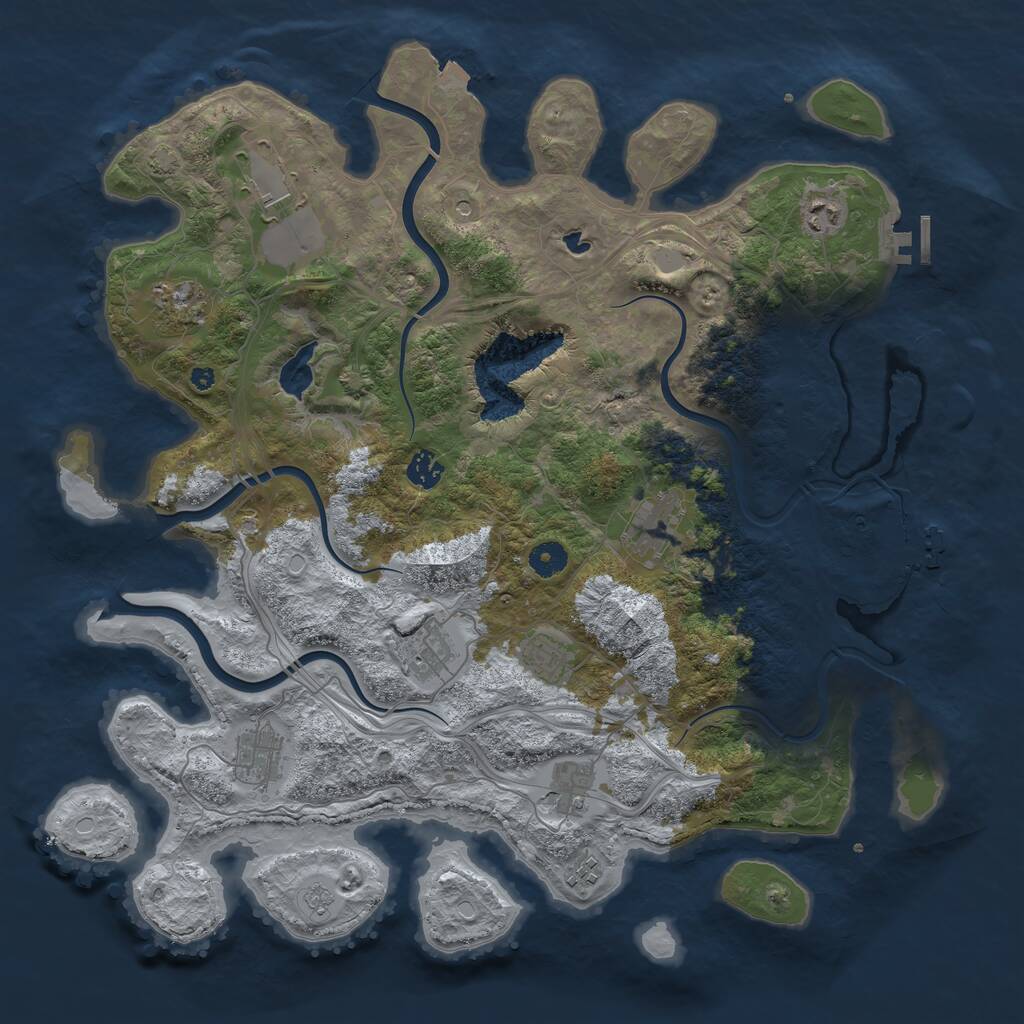 Rust Map: Procedural Map, Size: 4250, Seed: 637554834, 16 Monuments
