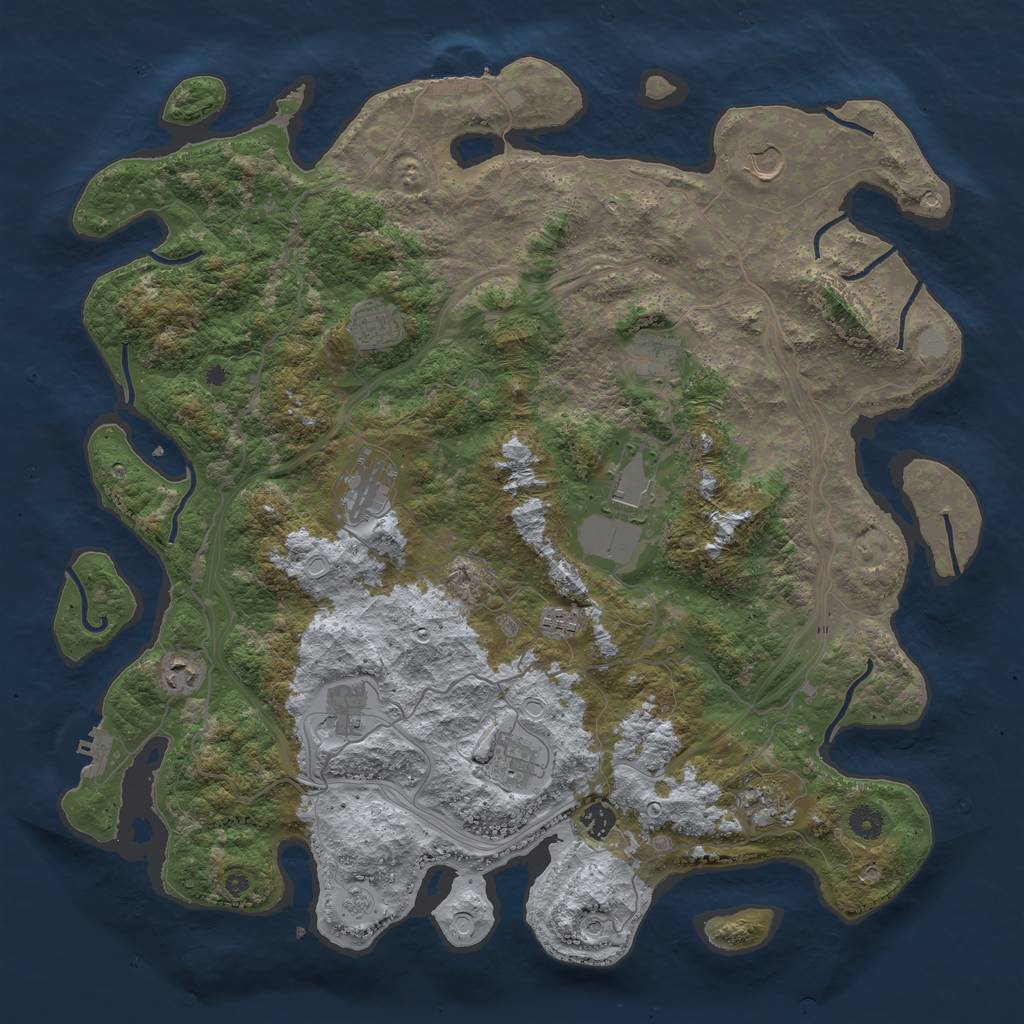 Rust Map: Procedural Map, Size: 4500, Seed: 1505760649, 20 Monuments