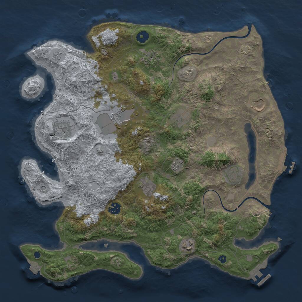 Rust Map: Procedural Map, Size: 3762, Seed: 1441133105, 16 Monuments