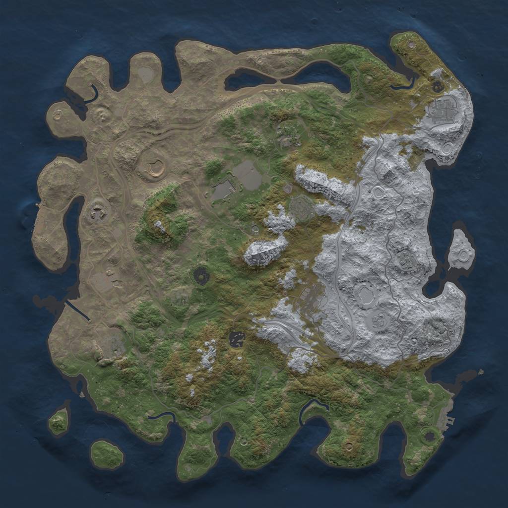 Rust Map: Procedural Map, Size: 4500, Seed: 867918473, 20 Monuments