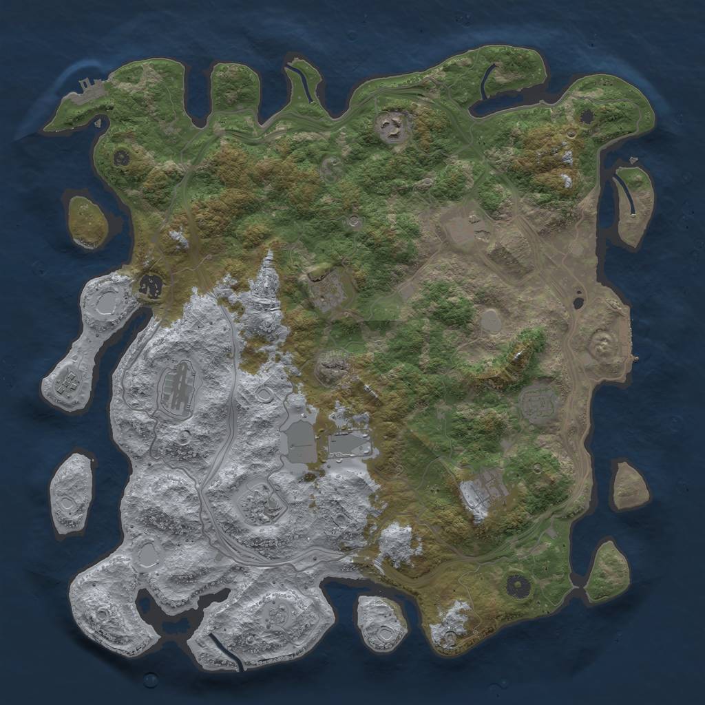 Rust Map: Procedural Map, Size: 4400, Seed: 1903360583, 19 Monuments
