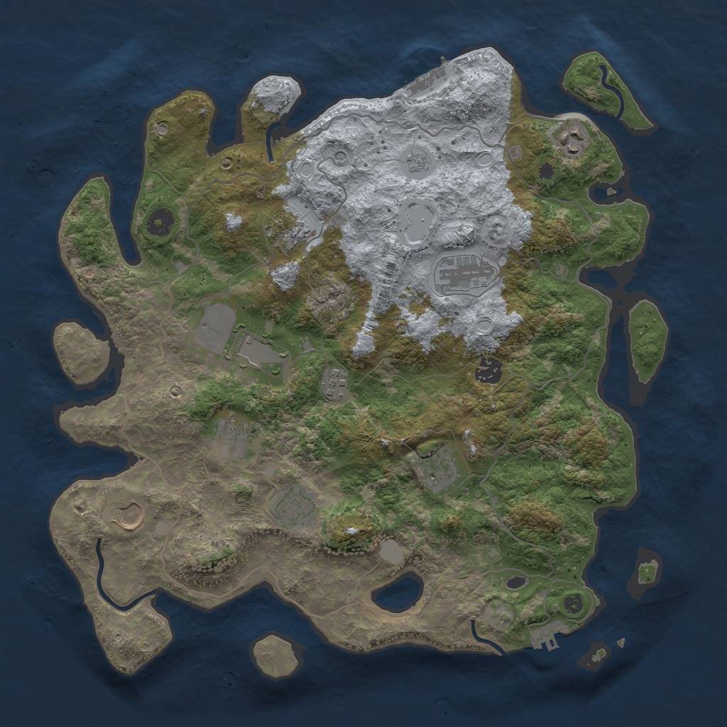Rust Map: Procedural Map, Size: 4000, Seed: 15412452, 19 Monuments