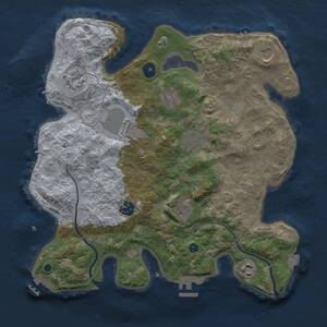 Thumbnail Rust Map: Procedural Map, Size: 3500, Seed: 1193580610, 15 Monuments