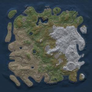 Thumbnail Rust Map: Procedural Map, Size: 4500, Seed: 845376734, 16 Monuments