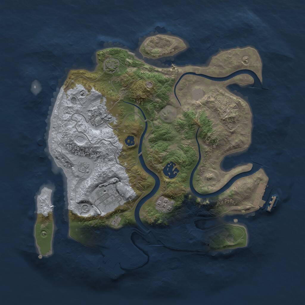Rust Map: Procedural Map, Size: 3000, Seed: 1788607215, 10 Monuments