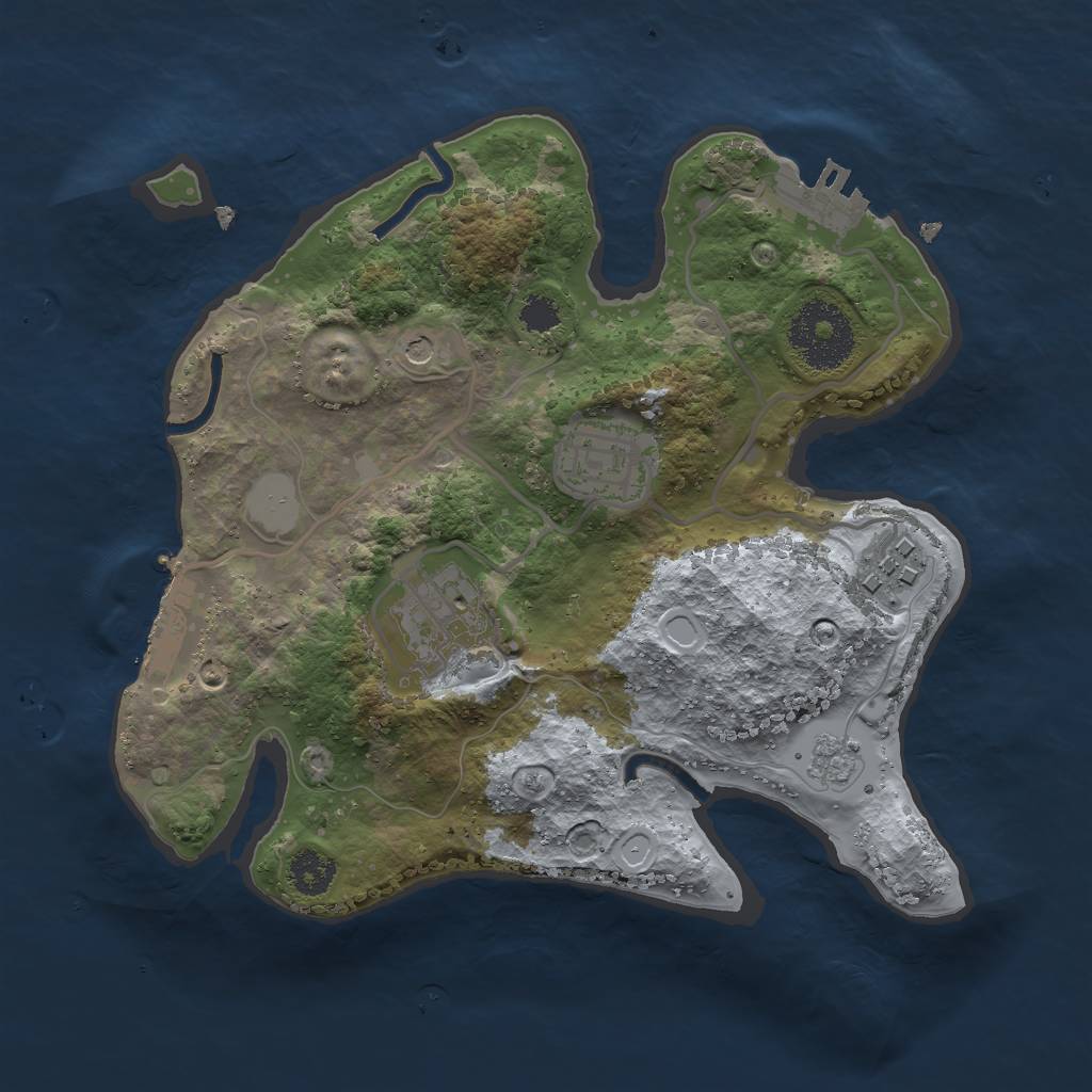 Rust Map: Procedural Map, Size: 2500, Seed: 7760190, 12 Monuments