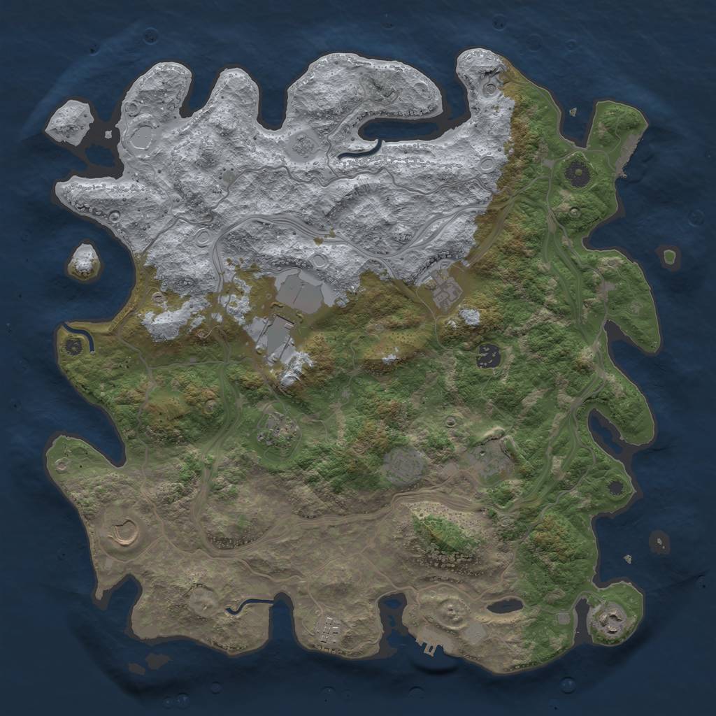 Rust Map: Procedural Map, Size: 4250, Seed: 447228720, 18 Monuments