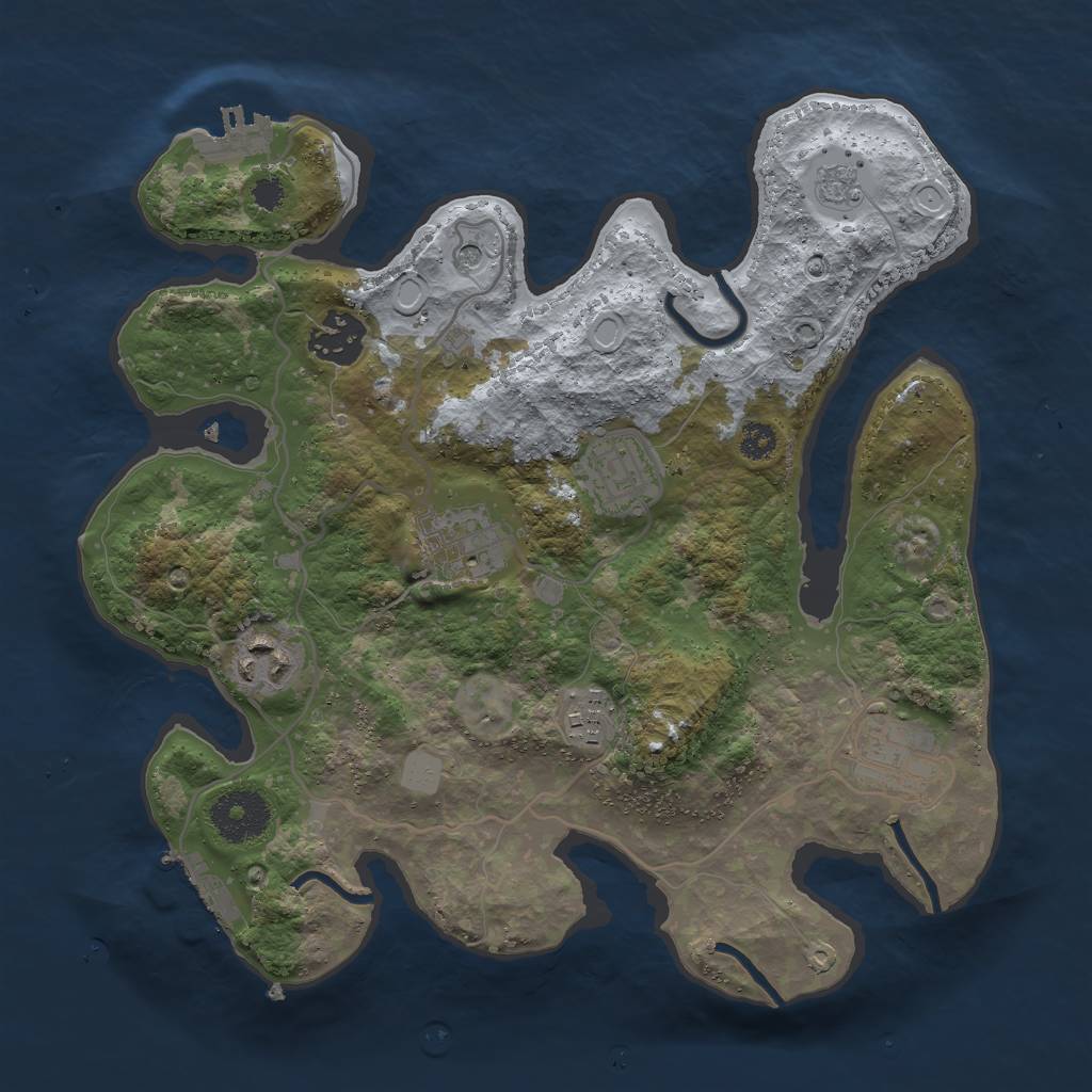 Rust Map: Procedural Map, Size: 3000, Seed: 2137086985, 15 Monuments