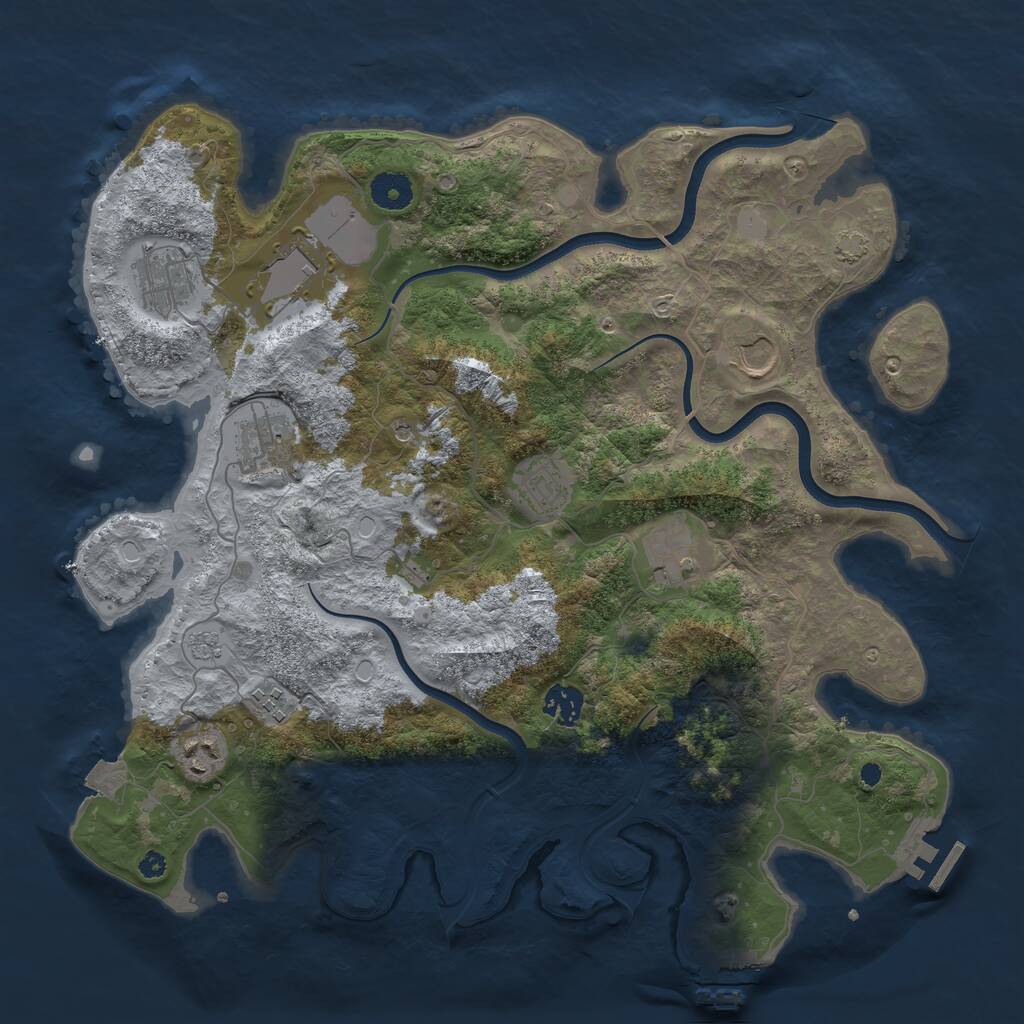 Rust Map: Procedural Map, Size: 3800, Seed: 1217289622, 15 Monuments