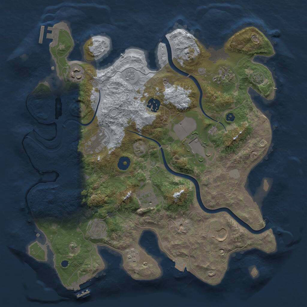 Rust Map: Procedural Map, Size: 3500, Seed: 532151711, 15 Monuments