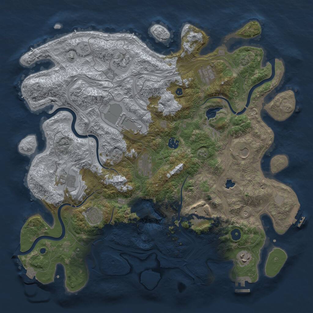 Rust Map: Procedural Map, Size: 4300, Seed: 1501903746, 17 Monuments