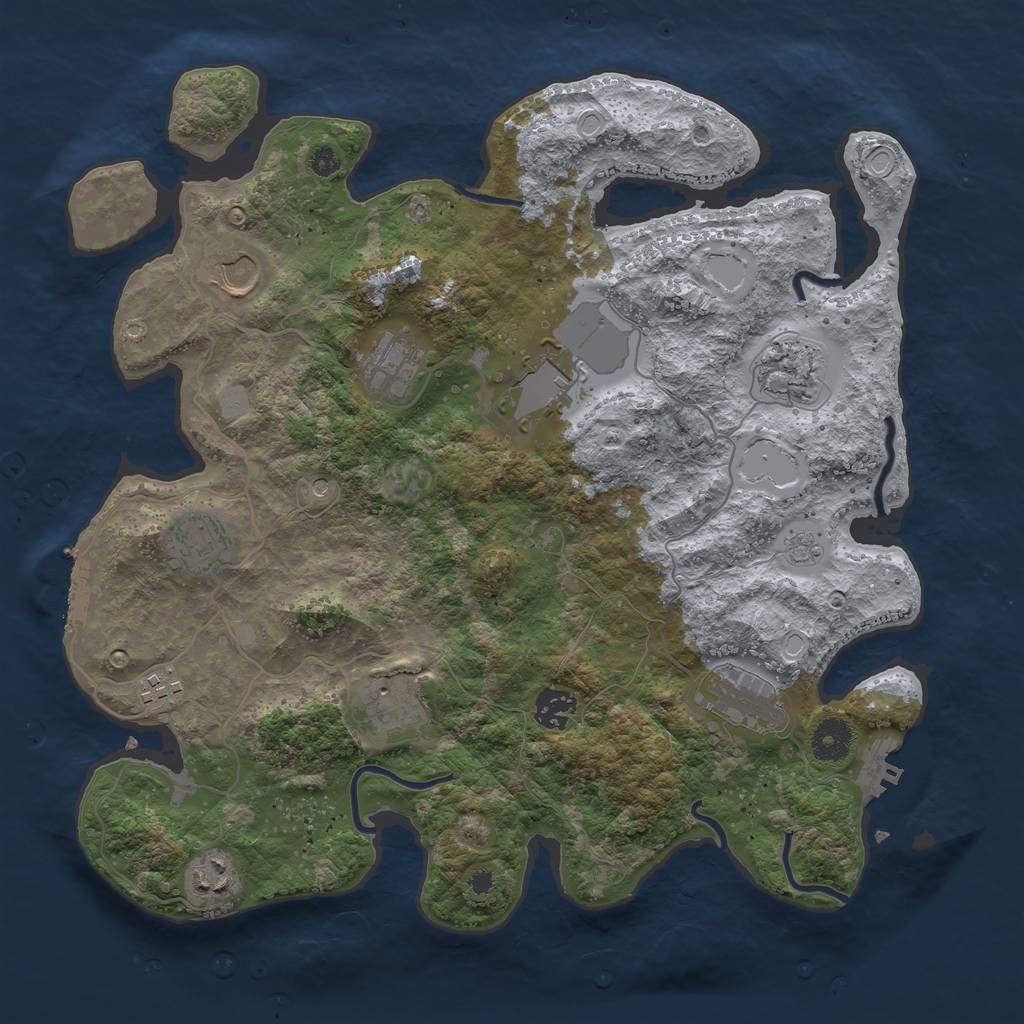 Rust Map: Procedural Map, Size: 3700, Seed: 1475780980, 19 Monuments