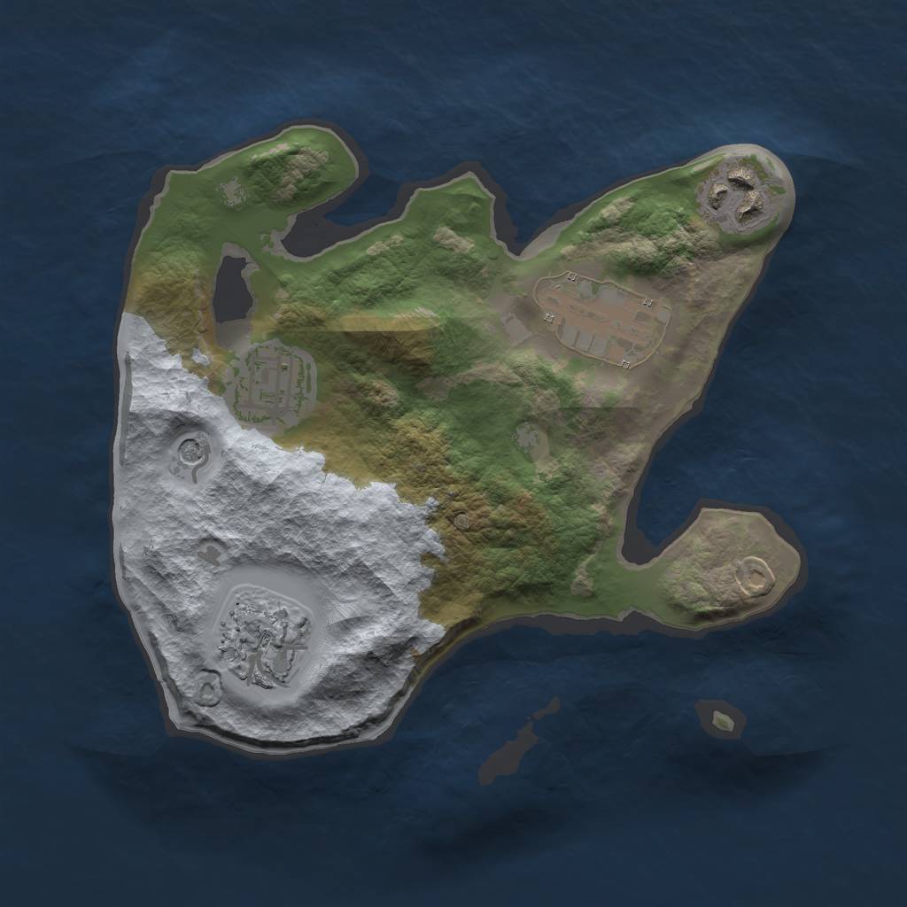Rust Map: Barren, Size: 2300, Seed: 3453, 7 Monuments
