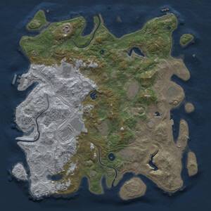 Thumbnail Rust Map: Procedural Map, Size: 4300, Seed: 300, 16 Monuments