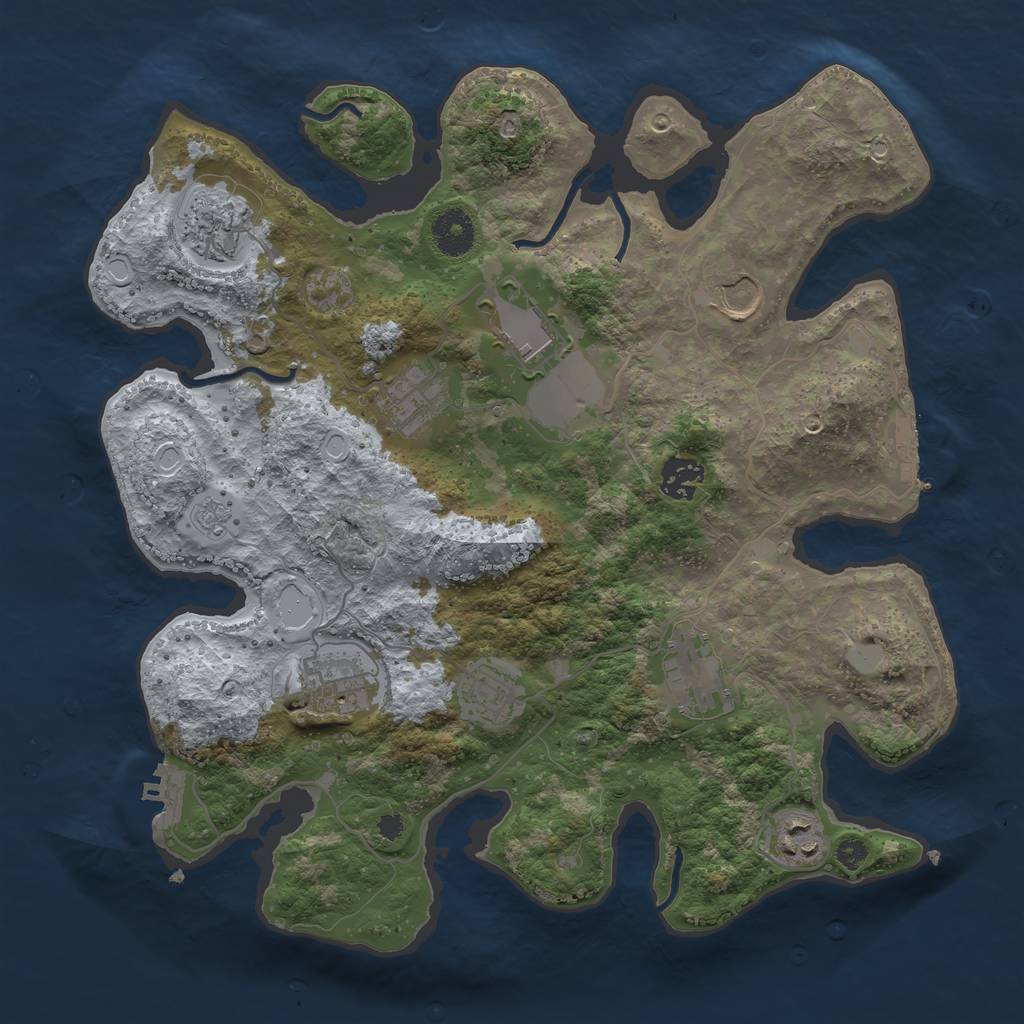 Rust Map: Procedural Map, Size: 3500, Seed: 336435398, 17 Monuments