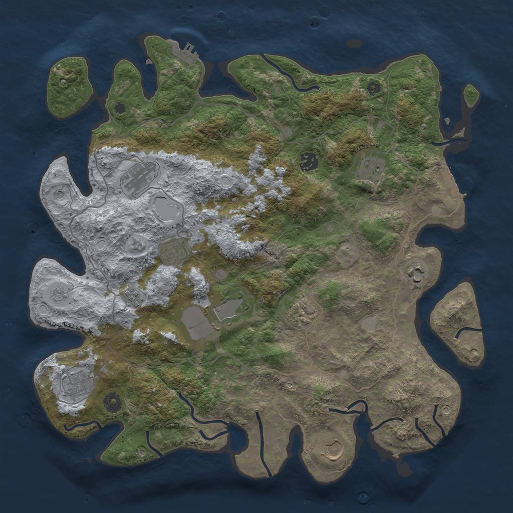 Rust Map: Procedural Map, Size: 4000, Seed: 740972133, 19 Monuments