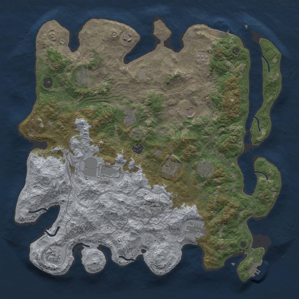 Rust Map: Procedural Map, Size: 4300, Seed: 1597802448, 20 Monuments