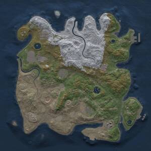 Thumbnail Rust Map: Procedural Map, Size: 3500, Seed: 2093956582, 14 Monuments