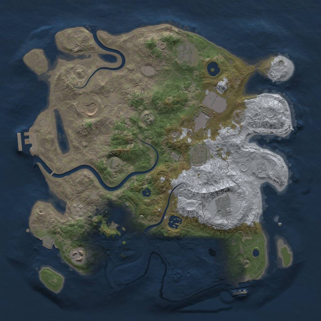 Rust Map: Procedural Map, Size: 3600, Seed: 38973950, 15 Monuments