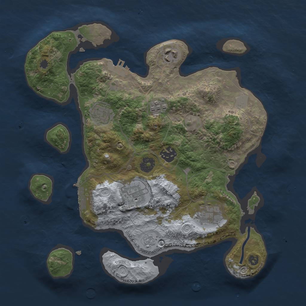 Rust Map: Procedural Map, Size: 3000, Seed: 6547810, 14 Monuments