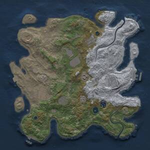 Thumbnail Rust Map: Procedural Map, Size: 3700, Seed: 1530444578, 15 Monuments