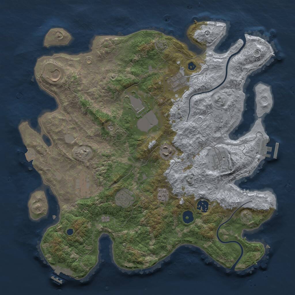 Rust Map: Procedural Map, Size: 3700, Seed: 1530444578, 15 Monuments