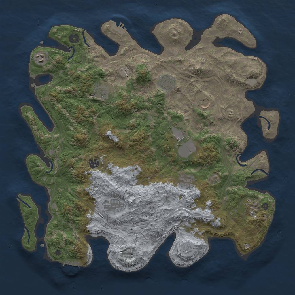 Rust Map: Procedural Map, Size: 4300, Seed: 43, 19 Monuments