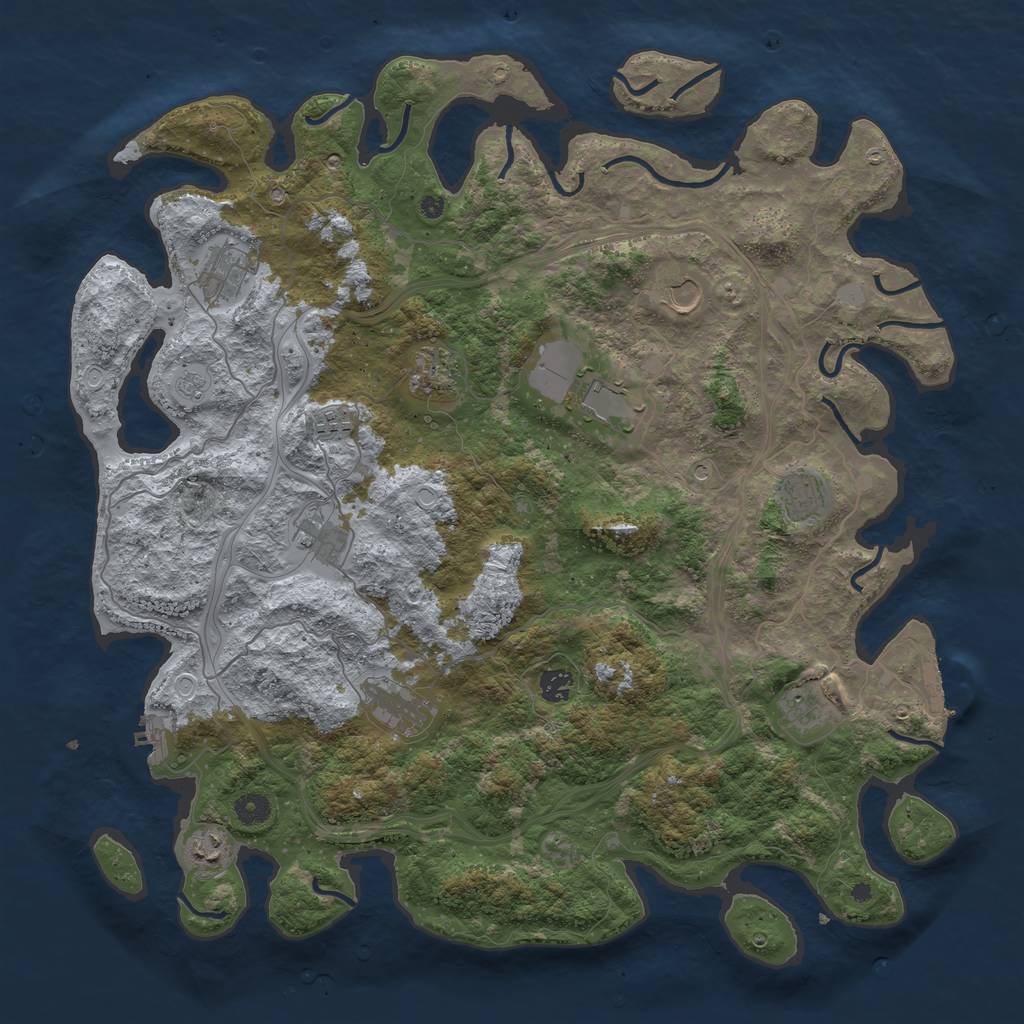 Rust Map: Procedural Map, Size: 4500, Seed: 1418016727, 20 Monuments