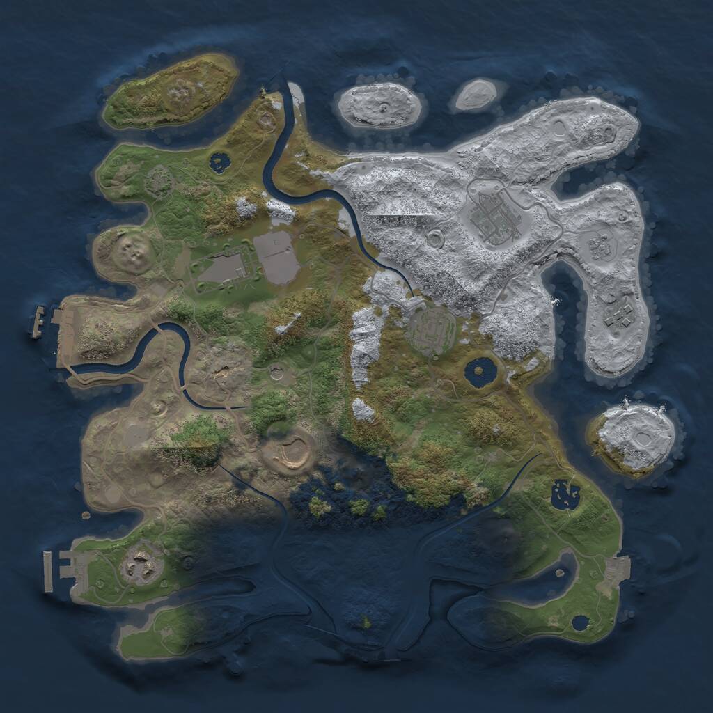 Rust Map: Procedural Map, Size: 3500, Seed: 1651366841, 13 Monuments