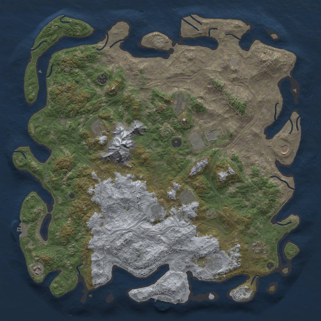 Rust Map: Procedural Map, Size: 5000, Seed: 292620922, 20 Monuments