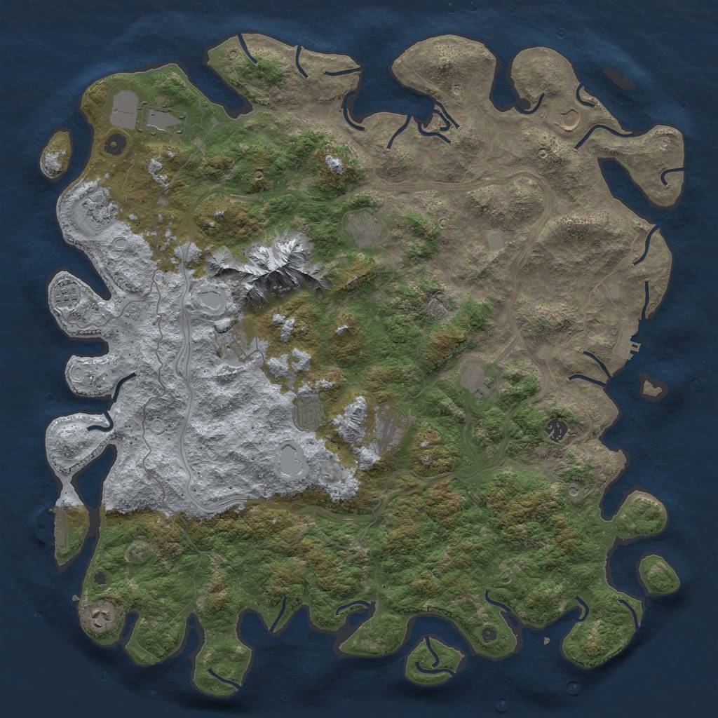 Rust Map: Procedural Map, Size: 5000, Seed: 52643420, 20 Monuments