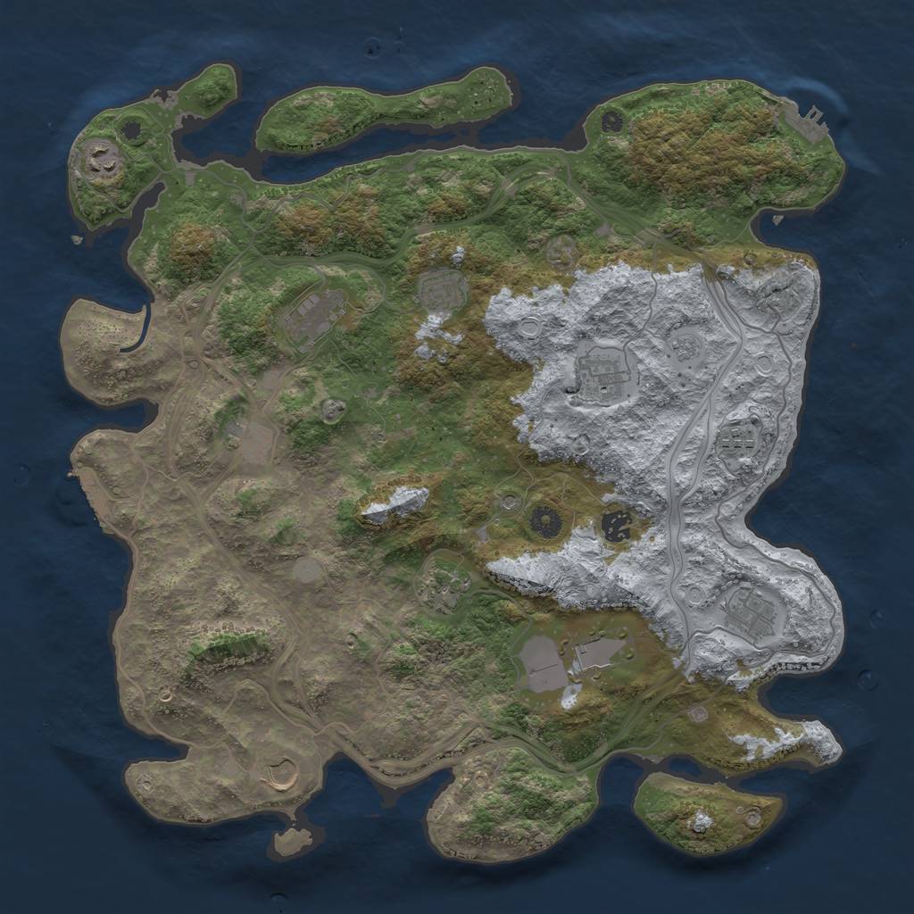 Rust Map: Procedural Map, Size: 4300, Seed: 623555079, 20 Monuments
