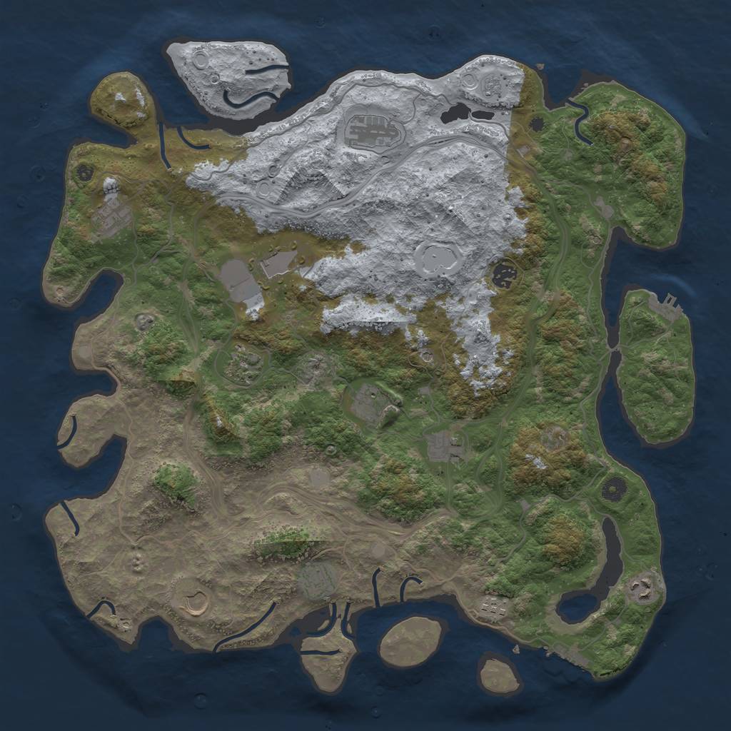 Rust Map: Procedural Map, Size: 4500, Seed: 6181990, 20 Monuments