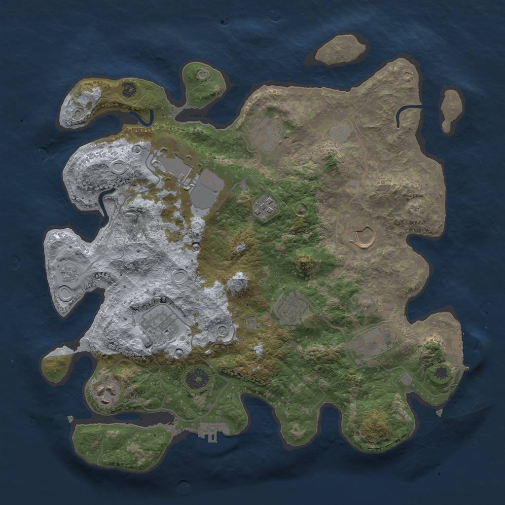 Rust Map: Procedural Map, Size: 3500, Seed: 112734088, 17 Monuments