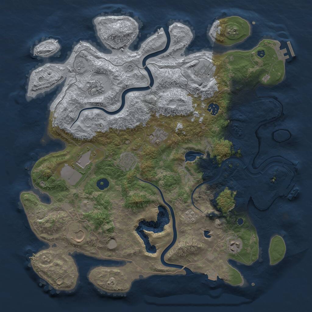 Rust Map: Procedural Map, Size: 4000, Seed: 62712, 15 Monuments