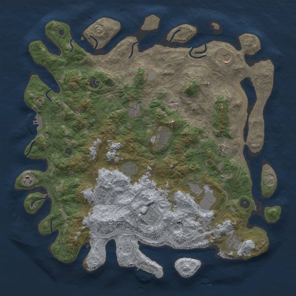 Rust Map: Procedural Map, Size: 4500, Seed: 1917925366, 20 Monuments