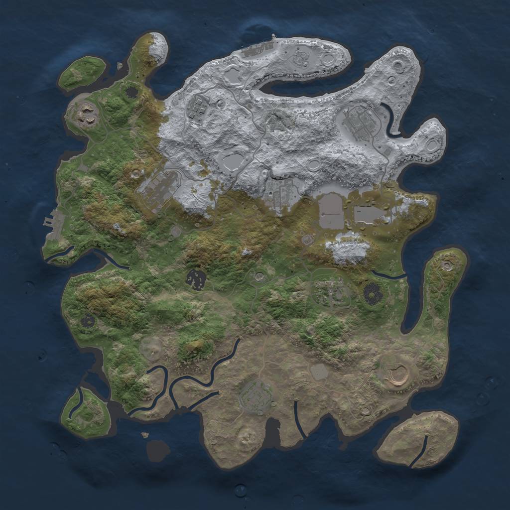Rust Map: Procedural Map, Size: 3700, Seed: 89146953, 19 Monuments