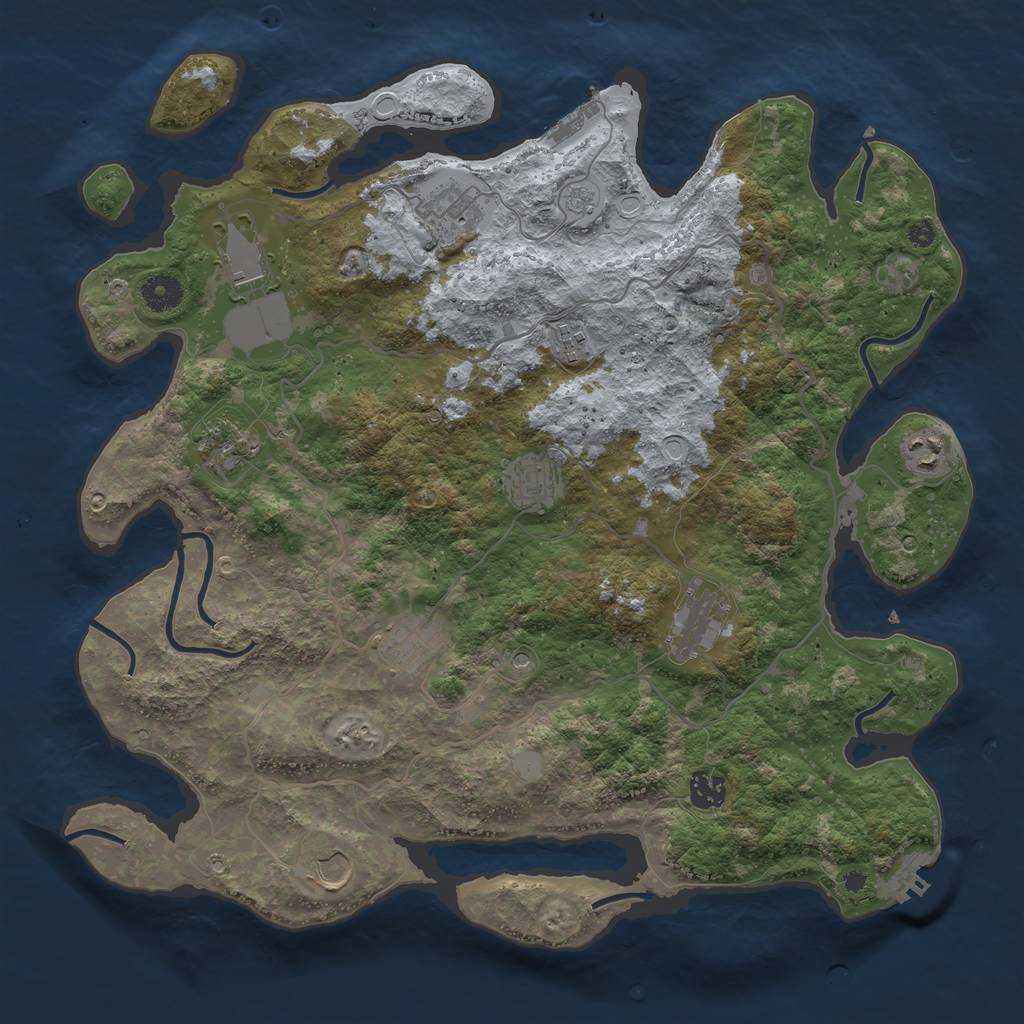 Rust Map: Procedural Map, Size: 4000, Seed: 1537150698, 19 Monuments
