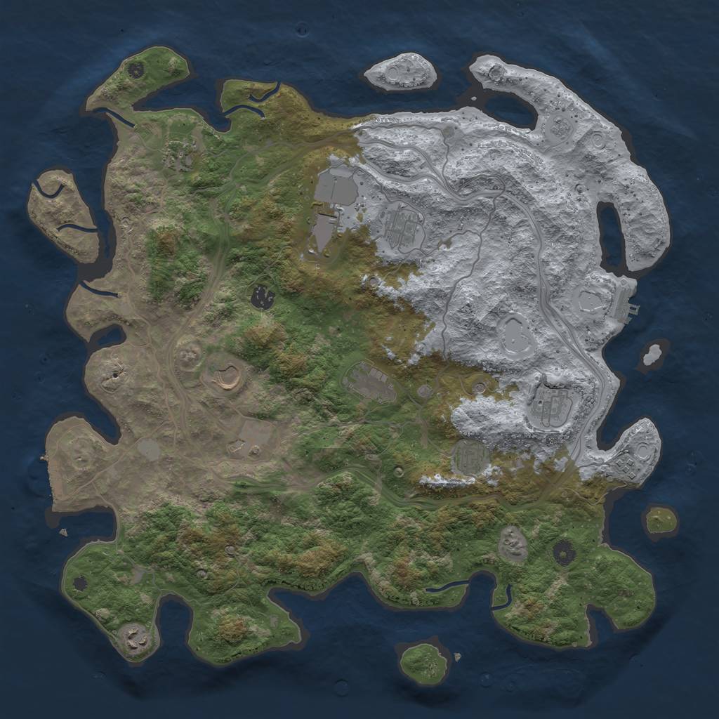 Rust Map: Procedural Map, Size: 4500, Seed: 73335, 20 Monuments