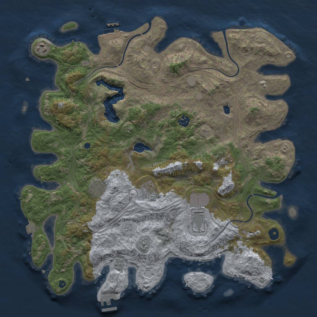 Rust Map: Procedural Map, Size: 4250, Seed: 1521009763, 13 Monuments