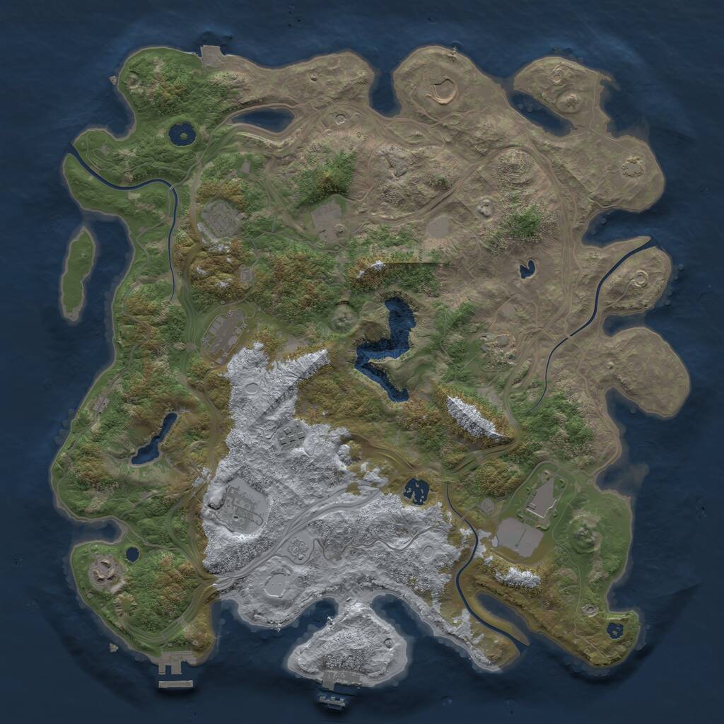 Rust Map: Procedural Map, Size: 4300, Seed: 1284282759, 16 Monuments