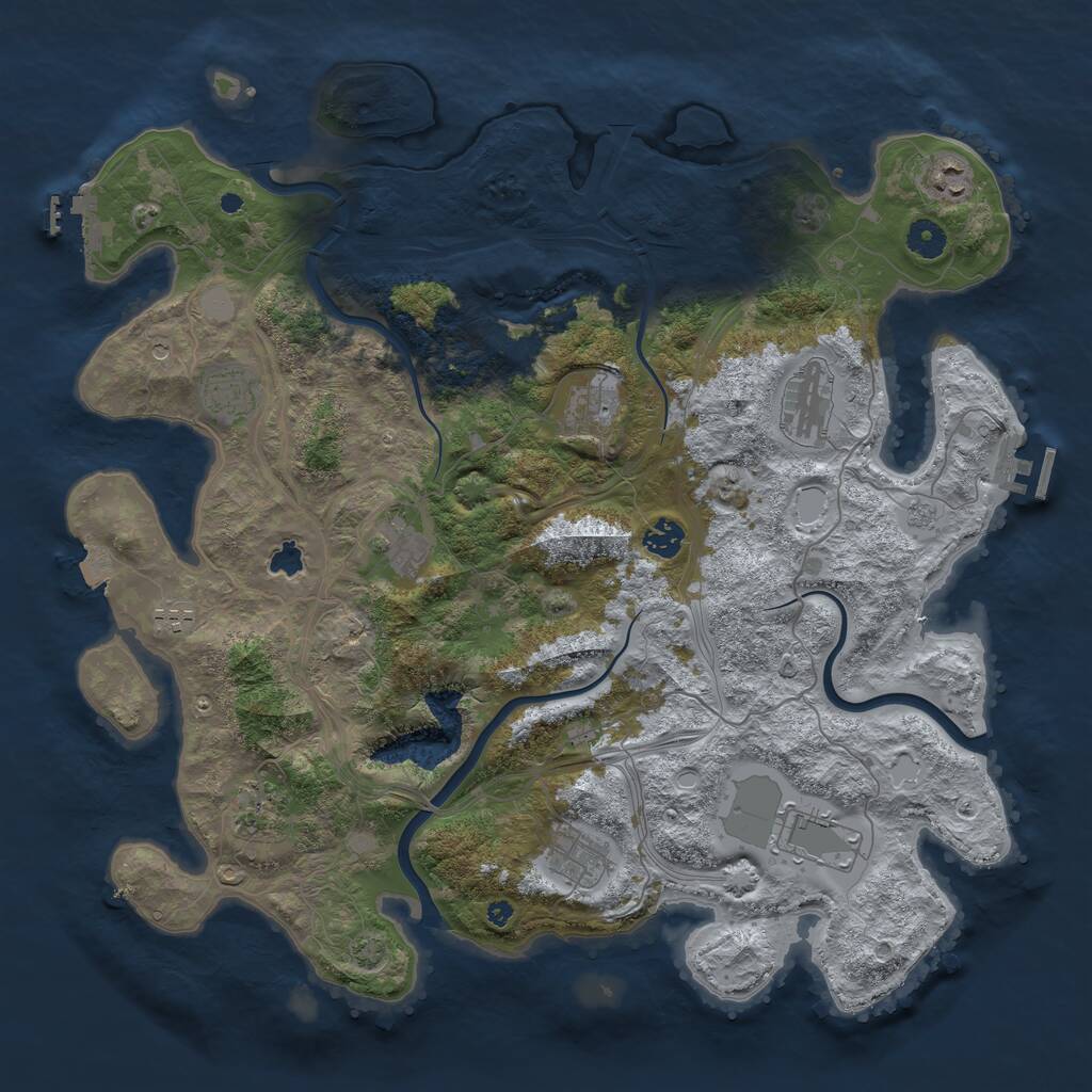 Rust Map: Procedural Map, Size: 4250, Seed: 423920000, 16 Monuments