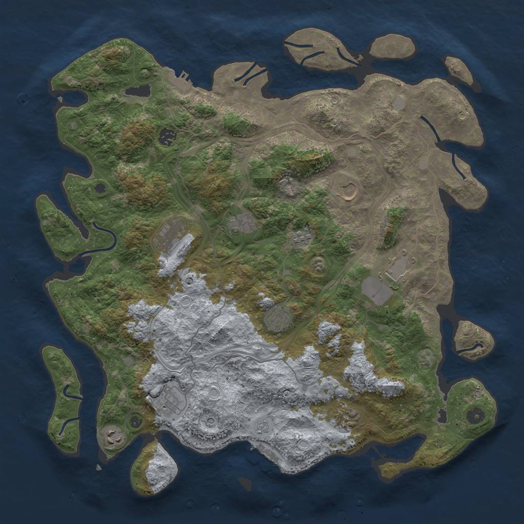 Rust Map: Procedural Map, Size: 4500, Seed: 483830073, 19 Monuments