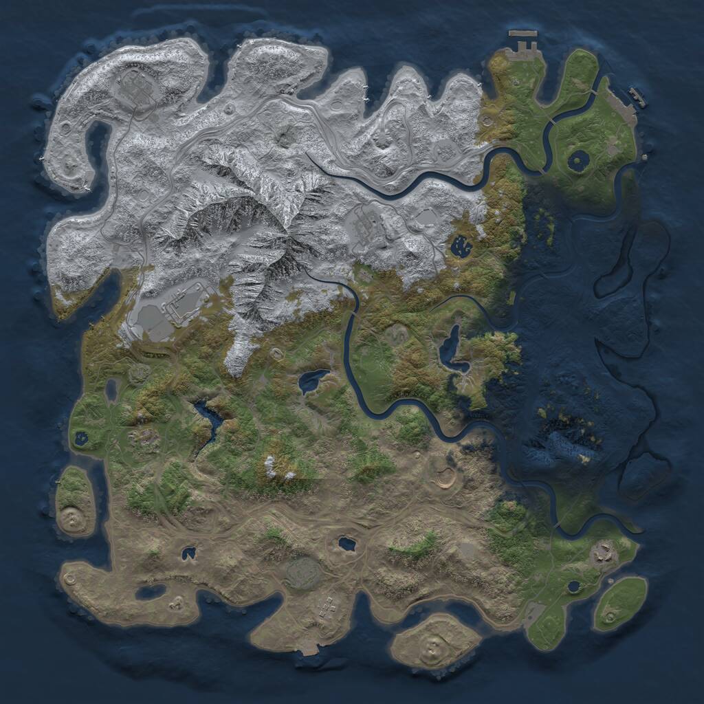 Rust Map: Procedural Map, Size: 5000, Seed: 239546269, 15 Monuments